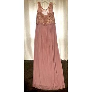 David’s Bridal Lace Top Bridesmaid Dress